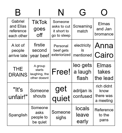 HOUSEMEETING POLONIA Bingo Card