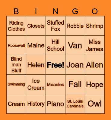 CiCi 90th Birthday Bingo Card