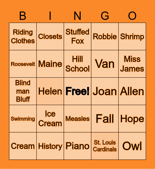 CiCi 90th Birthday Bingo Card