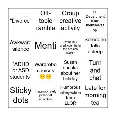 Term 4 PD Bingo Card