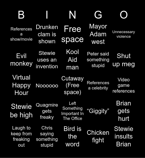 Work From Home Bingo! Bingo Card