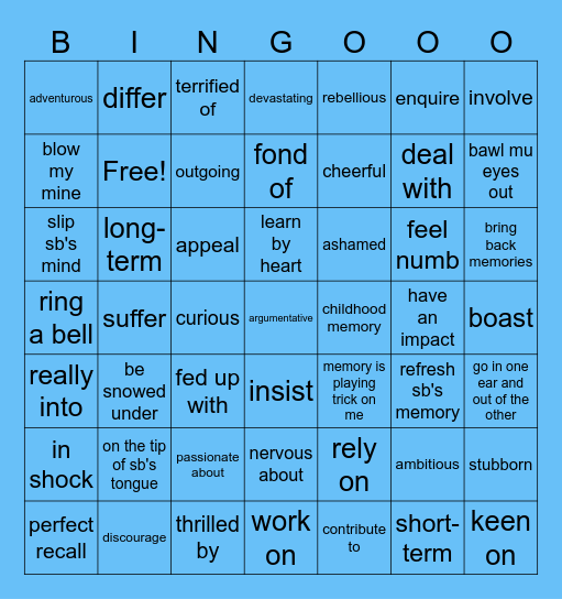 Revision 1 Bingo Card