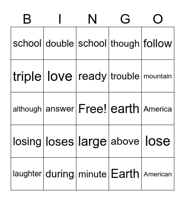 Step 6 HFW Bingo Card