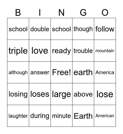 Step 6 HFW Bingo Card