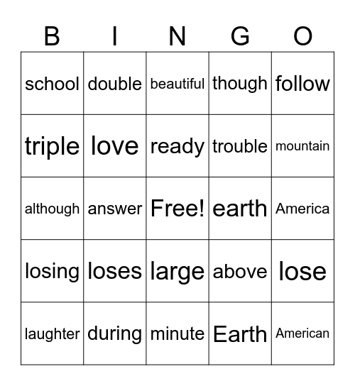 Step 6 HFW Bingo Card