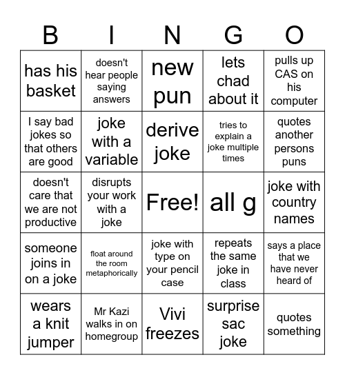 Mr Paneris Bingo Card