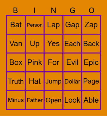 Halloween Bingo! Bingo Card