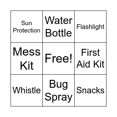 Scout Essential Bingo Card
