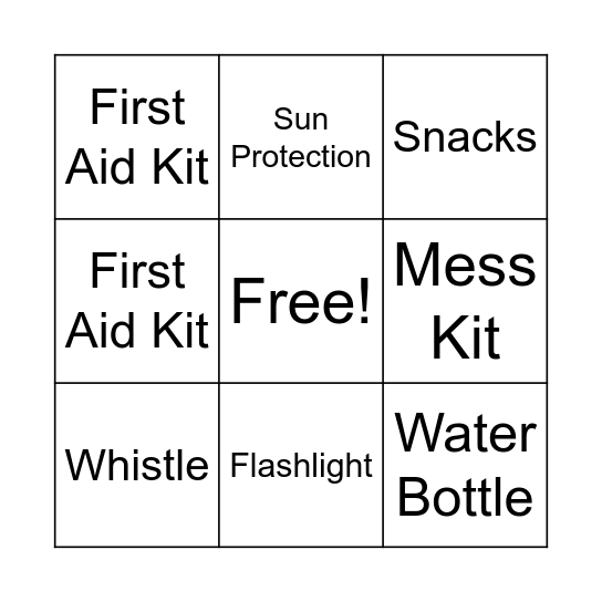 Scout Essential Bingo Card