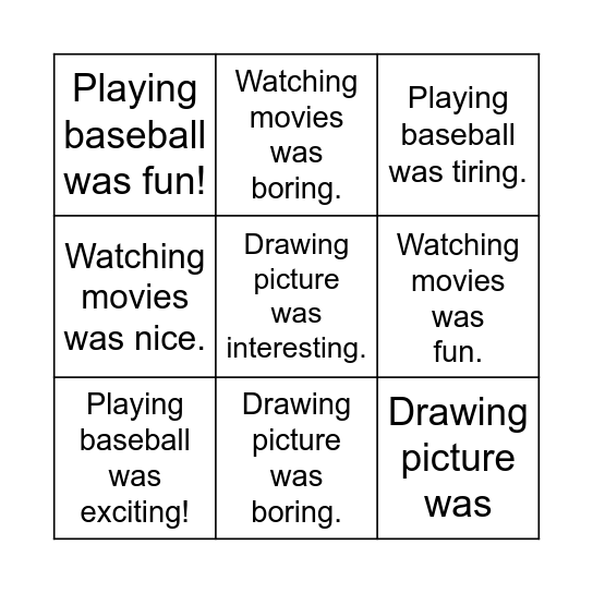 What can you say about BINGO? Bingo Card