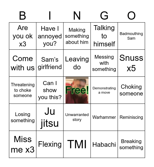 Ewan Bingo Card