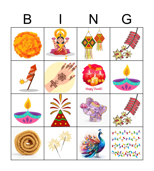 Diwali Bingo Card