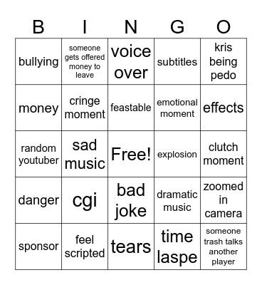 mr beast bingo Card