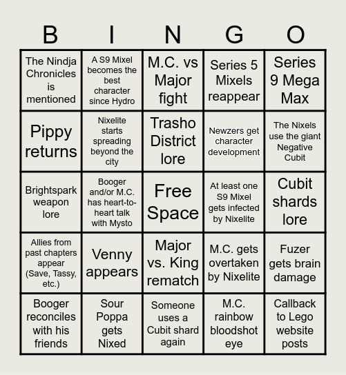 MUR Chapter 9 Bingo Card