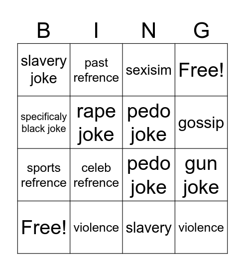 GAC Bingo Card