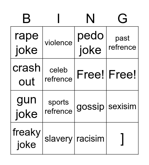 GAC Bingo Card