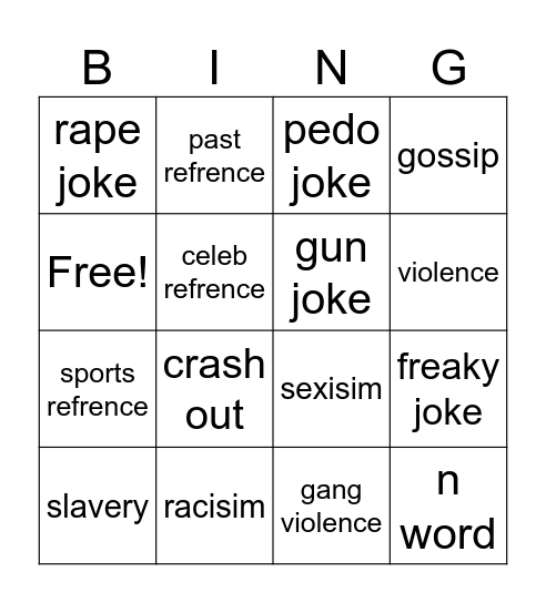 GAC Bingo Card