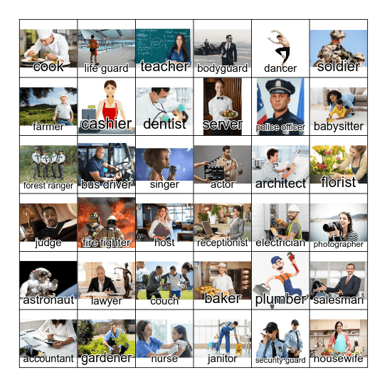 JOBS Bingo Card