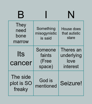 House MD Episode Bingo! Bingo Card