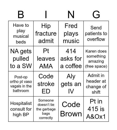 Turner 4 Bingo Card