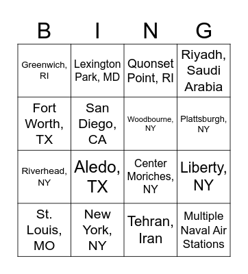 G&G on the Move! Bingo Card