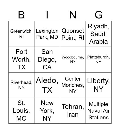 G&G on the Move! Bingo Card