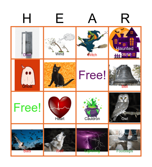 Halloween Sounds Bingo Card