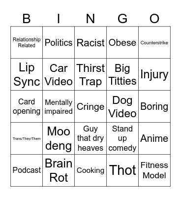 Insta Bingo Card