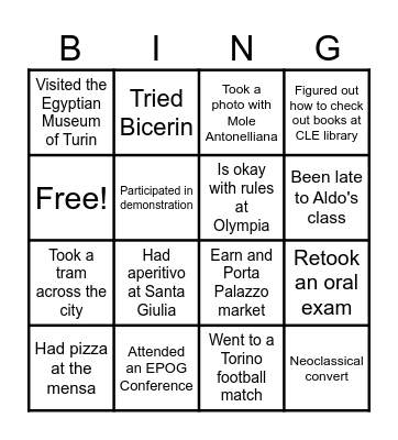 EPOG Turin Bingo Card