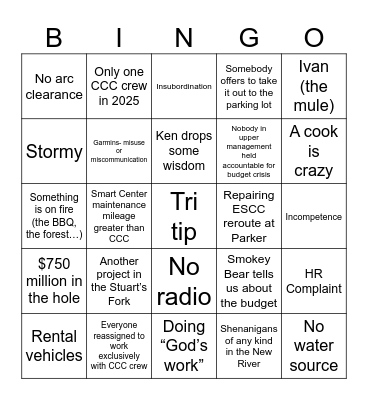 2024 AAR Bingo Card