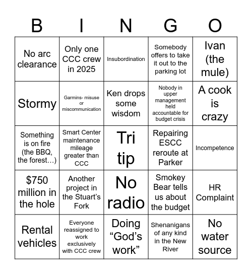 2024 AAR Bingo Card
