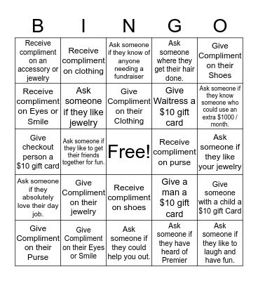 Lifestyling Bingo Card