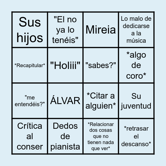 Chema Bingo Card