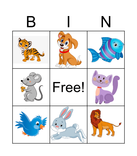 Pets Bingo Card