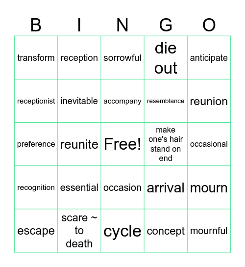 LT Book III Lesson 4 Bingo Card