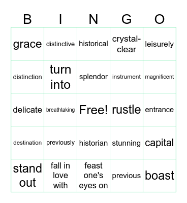 LT Book III Lesson 5 Bingo Card