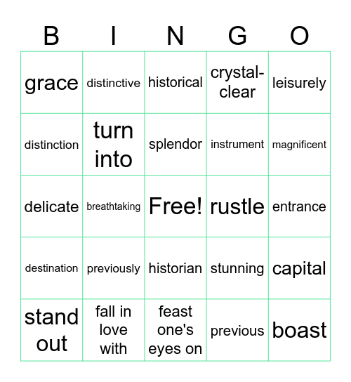 LT Book III Lesson 5 Bingo Card