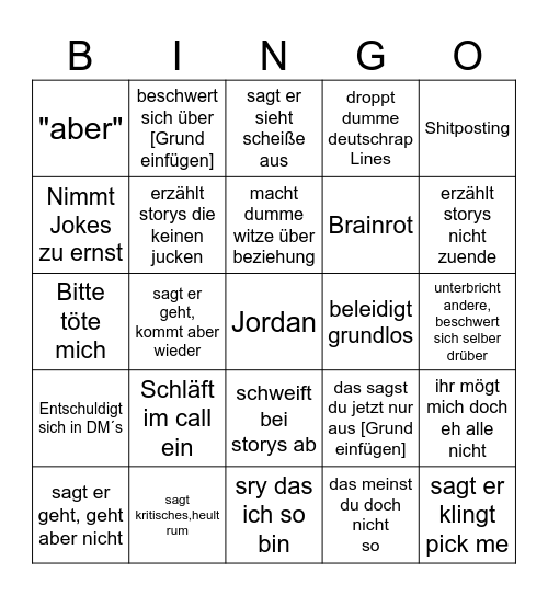 Jordan Bingo Card