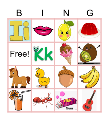 VOCABULARY Bingo Card