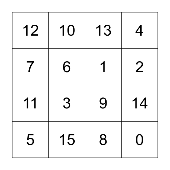 Los numeros Bingo Card