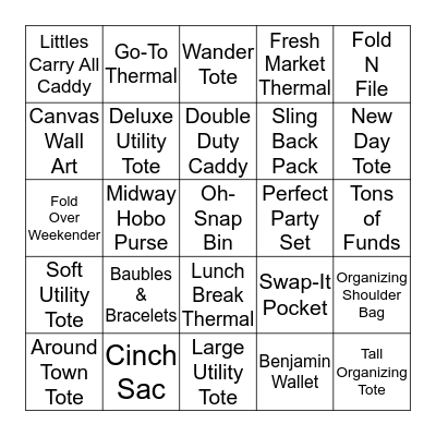Thirty-One Bingo! Bingo Card