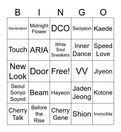 Yooyeonlunch GA! Bingo Card
