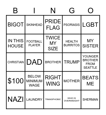 Dayton Hypernova Bingo Card