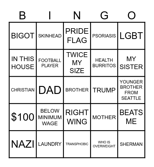 Dayton Hypernova Bingo Card