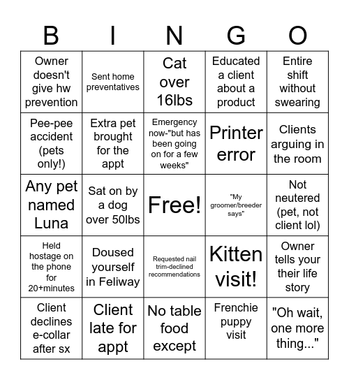 Staff Appreciation BINGO! Bingo Card