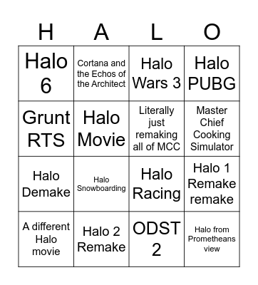 Halo games Bingo Card