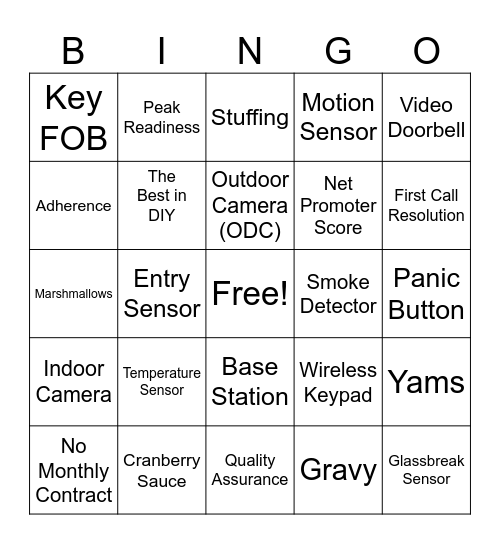 Simplisafe Peak Bingo Card