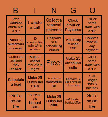 Halloween Office Bingo Card