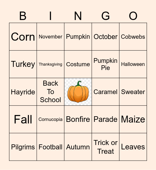 Fall Bingo! Bingo Card