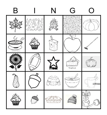 L'automne!! (Grade 1-2) Bingo Card